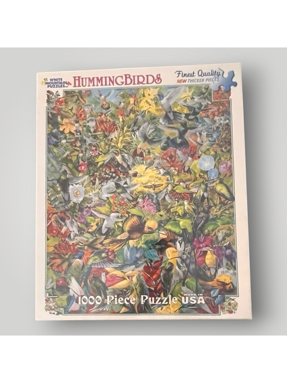 New Sealed White Mountain "Hummingbirds" 1000 Pc Puzzle 24”x30”